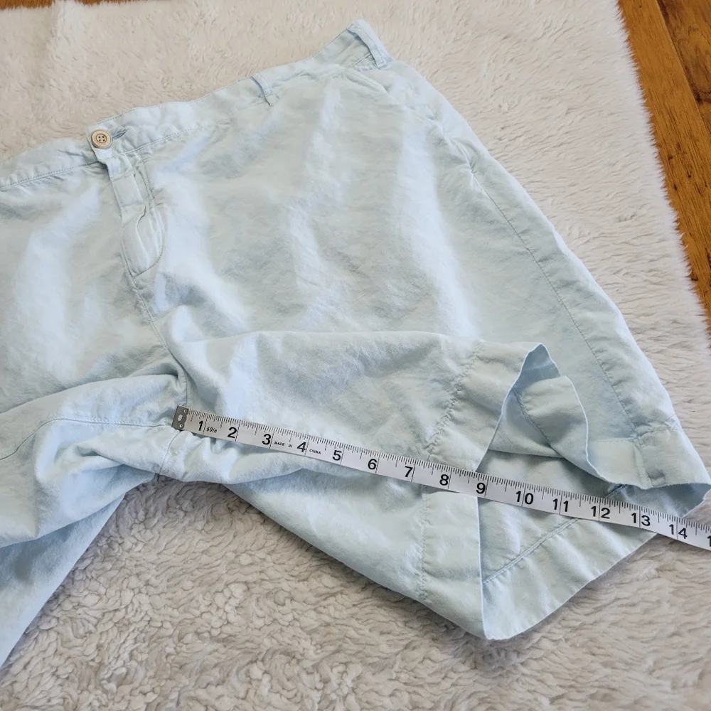 Faherty Malibu Chino Shorts Men's 42 Linen Cotton Blend Light Blue